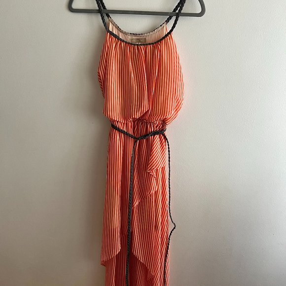 Orange Striped High-Low Dress - Picture 1 of 2